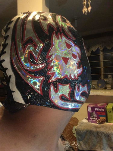 Máscara Dr. Wagner Jr. Semiprofesional Negro Con Rojo (Usado)