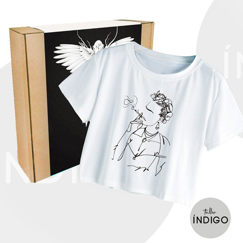 Croptop Oversize Frida Kahlo 1 Personalizado  Artesanal