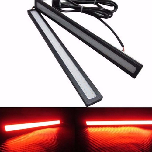 Faros Auxiliares Led Rojo Stop Rompe Nieblas 17cm Led Cob