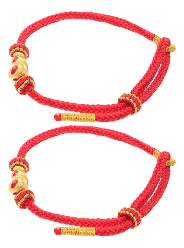 Pulsera De Hilo Rojo De 2 Piezas: Año De La Serpiente 2025 H