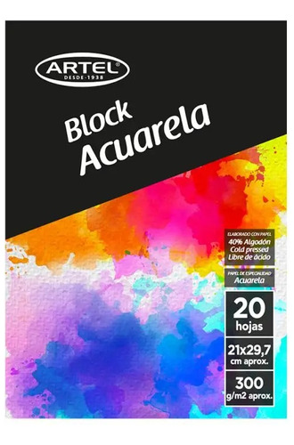 Block Para Acuarela 25 Hojas 300gr