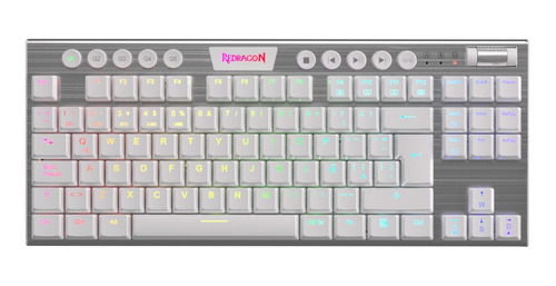 Teclado Gamer Inalámbrico Redragon K621 Tkl Horus Rgb Blanco