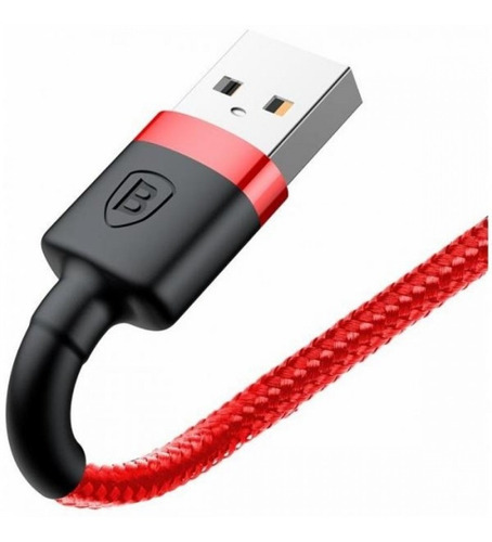 Cable Lightning Cable Reforzado Carga Rápida 1m Rojo