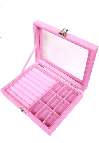 Caja De Joyería Pulseras Anillos Portátil Organizador Joyas