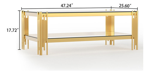 Mesa De Centro Con Tapa De Cristal Westco Rectangular