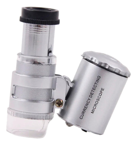 Mini Lupa Microscopio Cuenta Hilos 45x Luz Blanca Y Led Uv