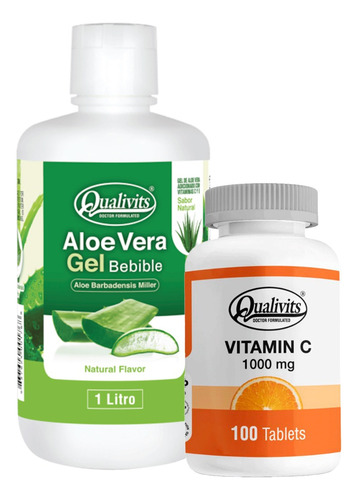 Vitamina C 1000 Mg X100 Aloe Vera Bebible Sabores Qualivits Sabor Natural