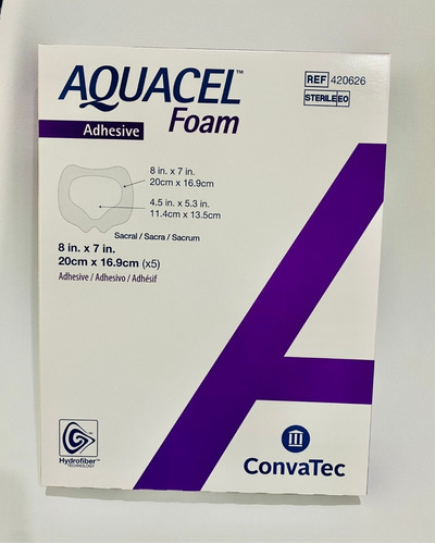Aquacel Foam Adhesive Sacro 20cm X 17cm Caja C/5 Pz