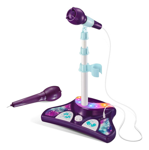 Máquina De Karaoke Para Niños Con 2 Micrófonos Y Soporte Aju