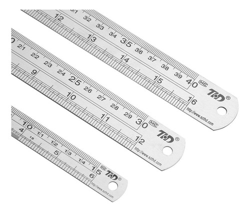 3pcs Pro Regla De Metal De Canto Recto Acero Inoxidable