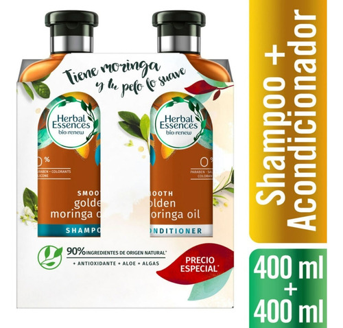  Shampoo-acondicionador Herbal Essences Golden Moringa 400ml