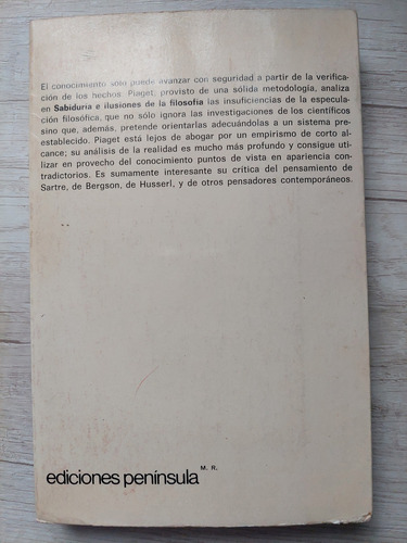 Sabiduría E Ilusiones De La Filosofía - Jean Piaget (Usado)