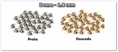 2 Pct Dome 1.8mm Tachinhas Chapinha Metal Decoração Unha