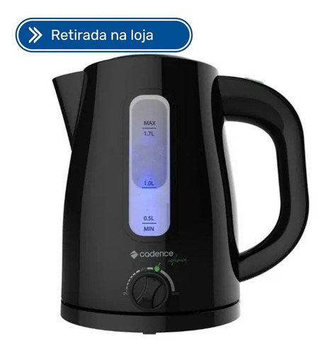 Chaleira Eletrica Cadence Infusion 1,7l Cel550 127v Preta