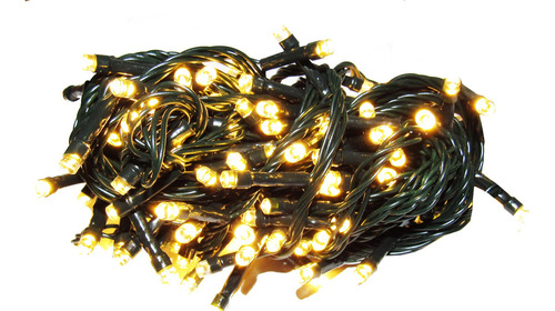 Series Navideñas Led Blanco Calido 300luces 15mts Ca Luces Luz Calida Cable Verde