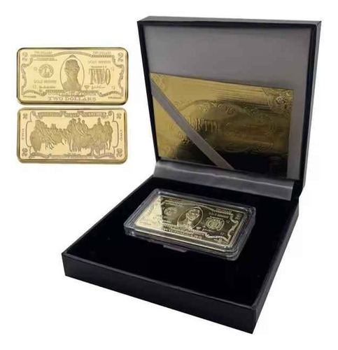 7 Lingotes Eeuu Bañados En Oro 24 Kilates