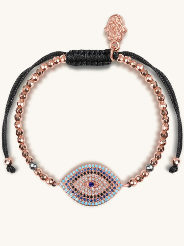 Pulsera De Hematita Con Ojo Protector | Karma And Luck Rosa 14 Cm 19 Cm
