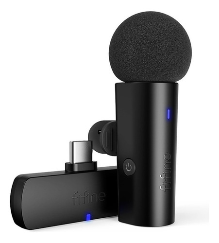 Micrófono inalámbrico de solapa Fifine M6 para teléfono celular Android 2.4G