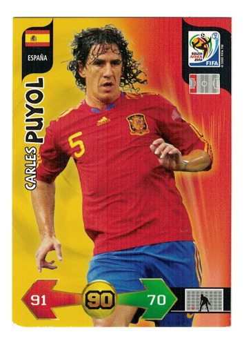 Carta Carles Puyol  Adrenalyn Xl Mundial Suráfrica 2010 