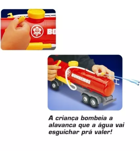 Caminhão Voyager Bombeiro Com 48cm Sai Água Roma - Dupari