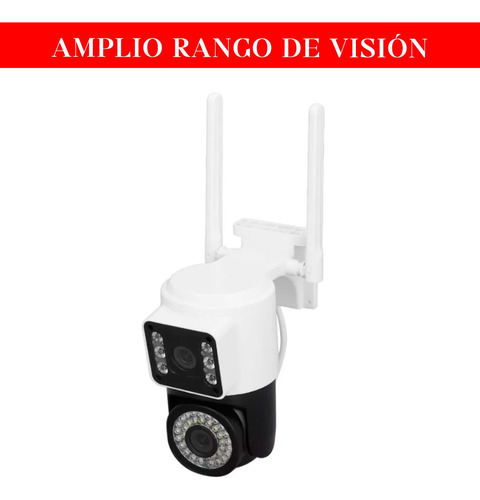 Cámara Ip Wifi Seguridad Inalámbrica Antirobo 2 Lentes Espia Blanco