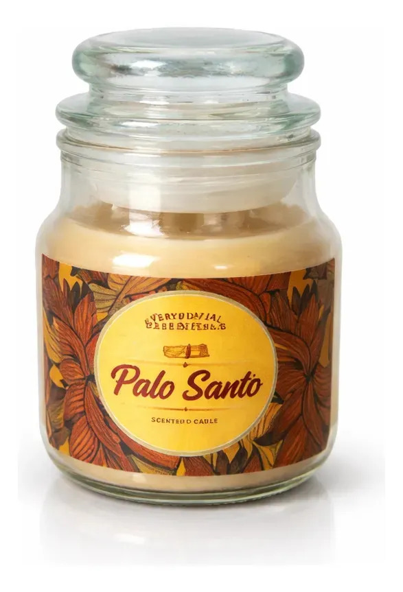 Vela Aromática Tapa De Vidrio Rincon Himalaya - 85 Gramos Beige Palo Santo