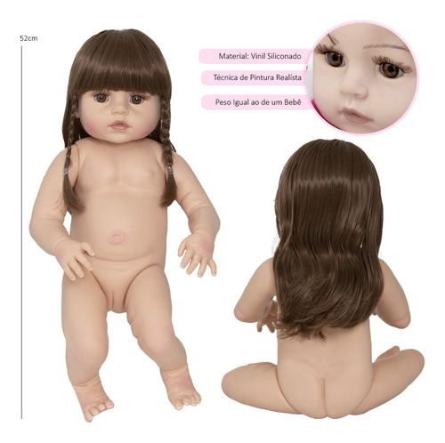Boneca Reborn De Silicone Princesa Abigail Realista + Itens