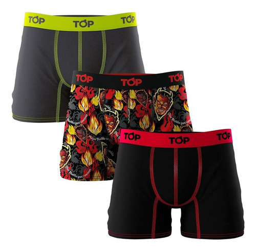 Pack 3 Boxer Top Algodón Estampado