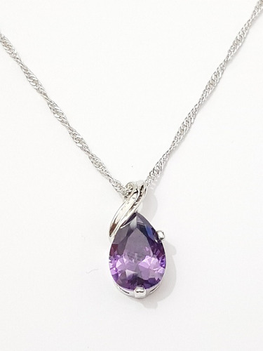 Imagen 4 de 7 de Dije De Cristal Morado Con Cadena +estuche+envio Gratis