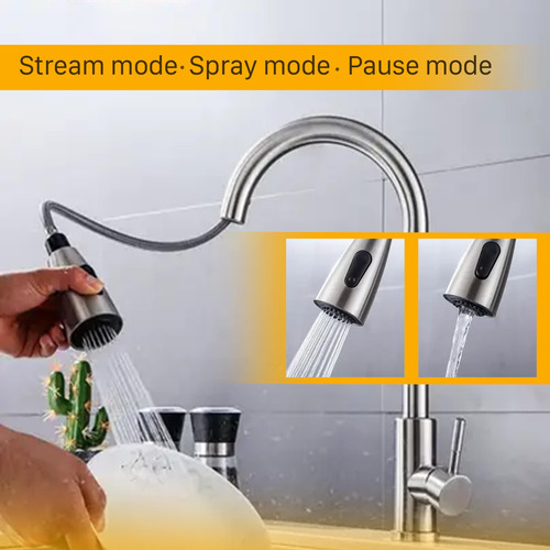 Grifo Cocina Rociador Extensible Monomando Inoxidable 3 Modo