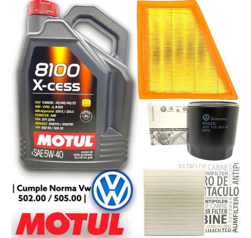 Kit Service Aceite Motul 5w40 + Filtros Fox Suran Gol Trend