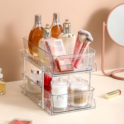 Organizador Transparente De 2 Piezas Y 2 Niveles Con Separad