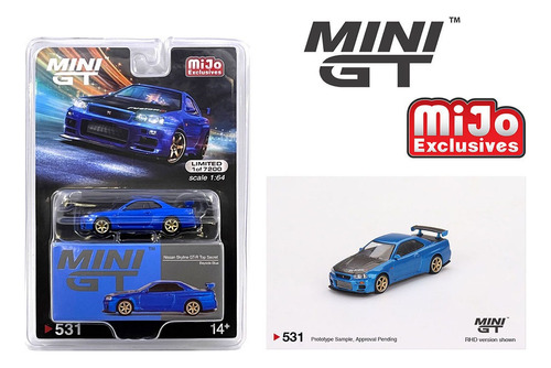 Mini Gt Nissan Skyline Gt-r Top Secret Bayside Blue #531 Color Azul