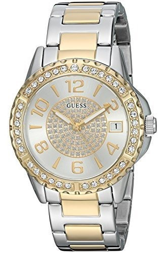 Reloj Casual Cristalino De Acero Inoxidable De Guess Para Mu