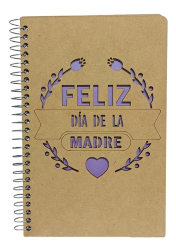 Libreta Mdf Corte/ Grabado Laser Día De Las Madres 1/2 Carta