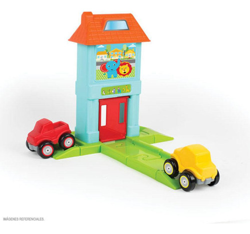 Set Autopista Fisher Price Con Garaje Y 2 Autos
