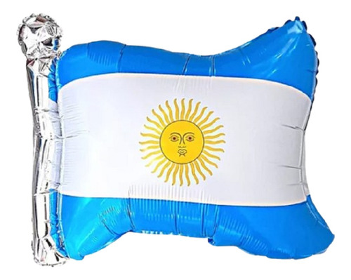 1 Globo Metalizado Bandera Argentina De 48 X 60 Cm