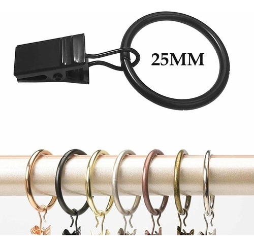 50 Argolas De Cortina De Metal Prendedores De Cortina 25mm