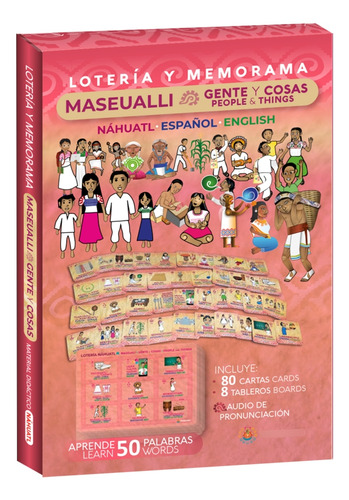 Loteria Memorama Maseuali Gente Cosas Nahuatl Español Ingles
