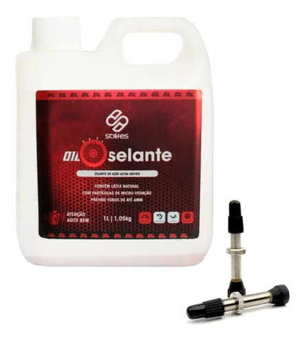 Kit Liquido Selante Tubeless Solifes Mtb Válvula Par 1000ml