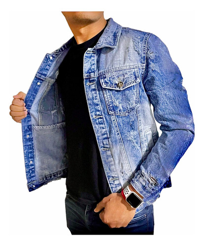 Chaqueta Jeans Mezclilla Hombre