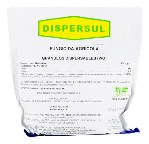 Dispersul Fungicida A Base De Azufre X 1 Kg Uso Agricola