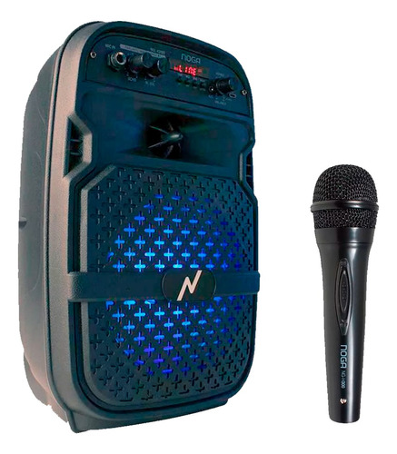 Parlante Inalambrico Portable Bt Karaoke Led 75w + Microfono