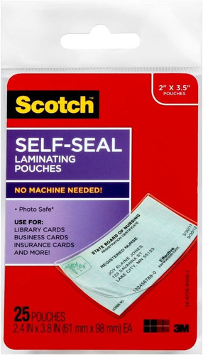 Scotch Ls851g Bolsas De Laminacion Autosellantes  9 5 Mil  