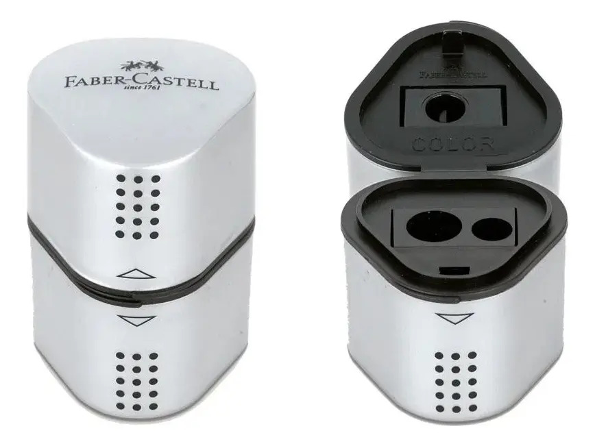 Afilalapices 3 en 1 Faber-Castell Grip Color Gris