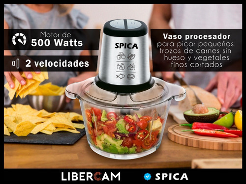 Multiprocesadora Spica Sp-700 Procesadora Picadora 220v Color Negro