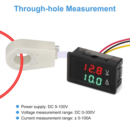Linkstyle Dc Volt Amp Meter Amperímetro, Dc 5-100v 100a Medi