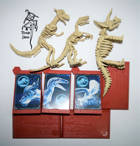 Jurassic Stem Fosil Stiggy Raptor Triceratop 11cm Brujostore (Usado)
