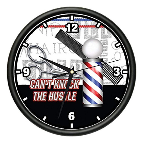 Barber Cant Knock The Hustle Reloj De Pared Peluquería Estil