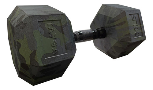 Mancuerna Hexagonal Pvc 50lb Tayga Camuflaje (22.7 Kg) Color Negro